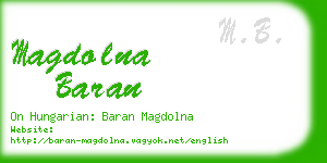 magdolna baran business card